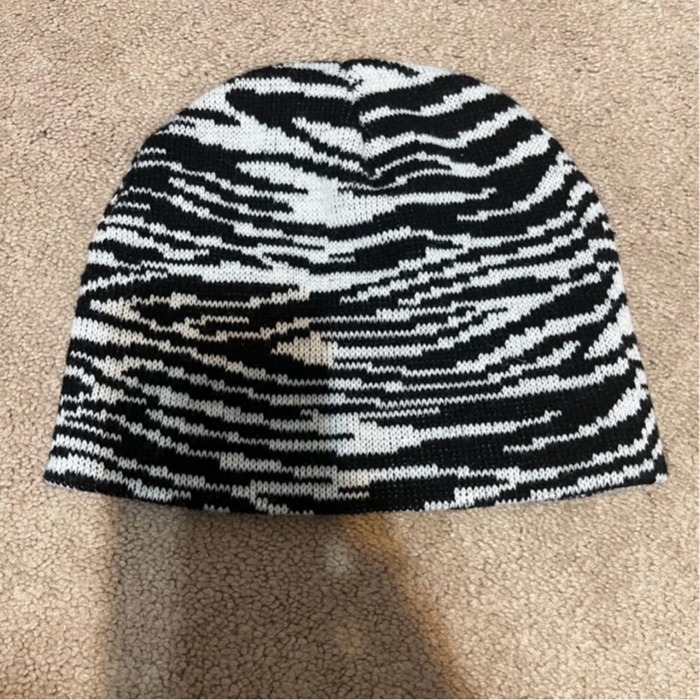 zebra print beanie